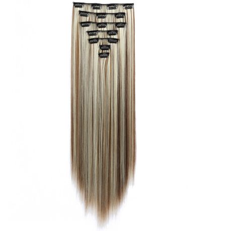 “Silky Press Length” – 24” Straight Clip-In Extensions (7PC Set)