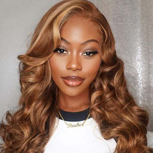 “Opulent Waves” – 28" HD Lace Body Wave Wig (honey-gold)