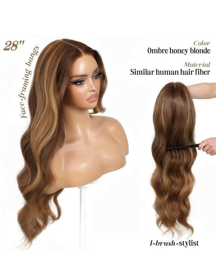 “Opulent Waves” –  28" HD Lace Body Wave Wig (honey-gold)