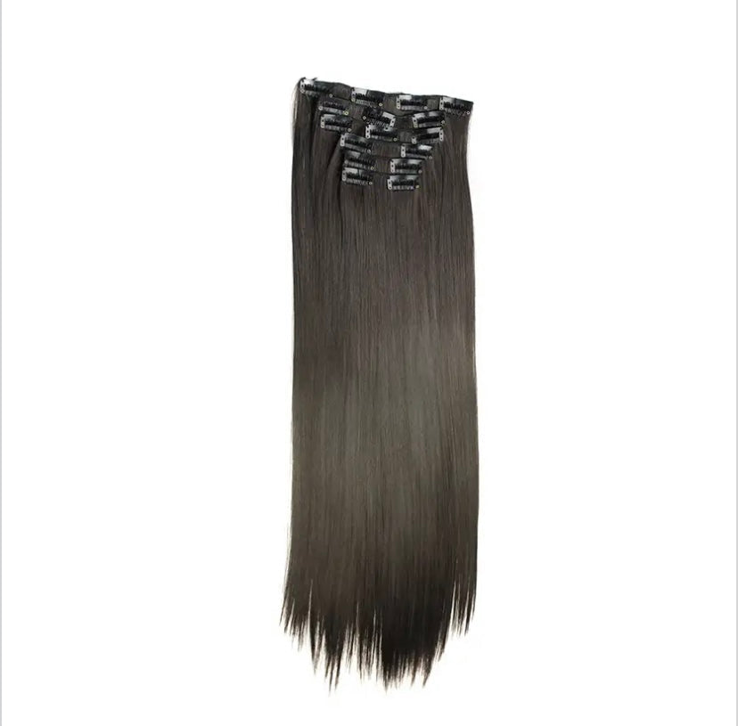 "Silk Press Crown" – 23” (6pc) Straight Clip-In Extensions