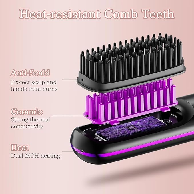"Smooth Operator" – Ionic Portable Heated Straightening Brush (LED Display)