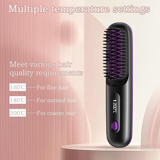 "Smooth Operator" – Ionic Portable Heated Straightening Brush (LED Display)