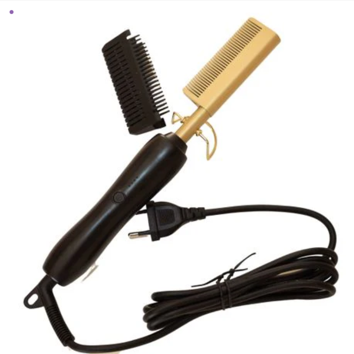 "Heat Queen" – Electric Straightening Hot Comb for Hair & Wigs