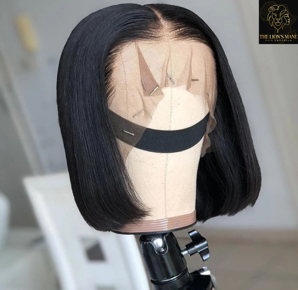 "The Lioness Bob" – 8" HD Frontal Wig (black)