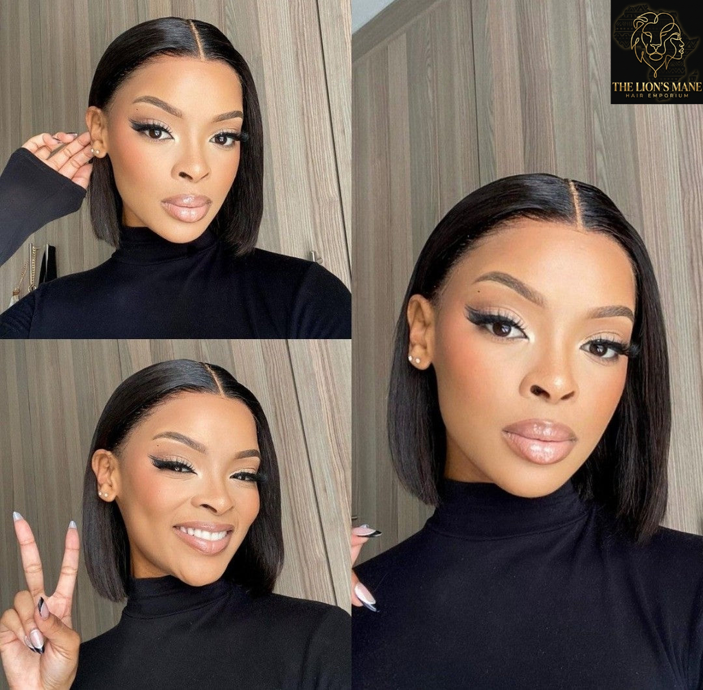 "The Lioness Bob" – 8" HD Frontal Wig (black)