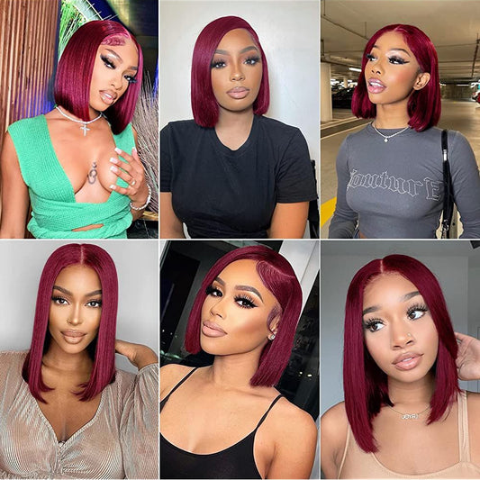 “Crimson Royalty” – HD Lace Bob Wig (burgundy)