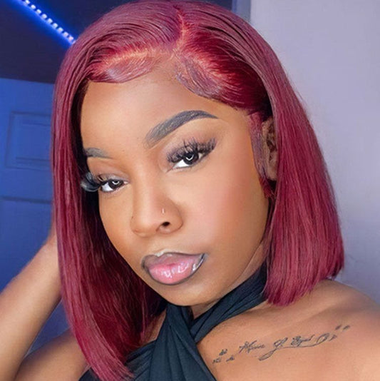 “Crimson Royalty” – HD Lace Bob Wig (burgundy)