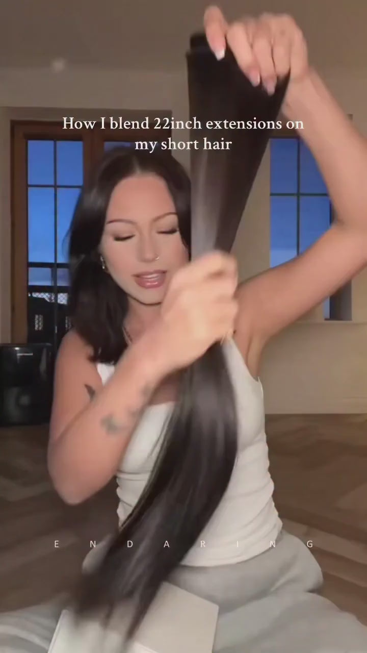 "Silk Press Crown" – 23” (6pc) Straight Clip-In Extensions