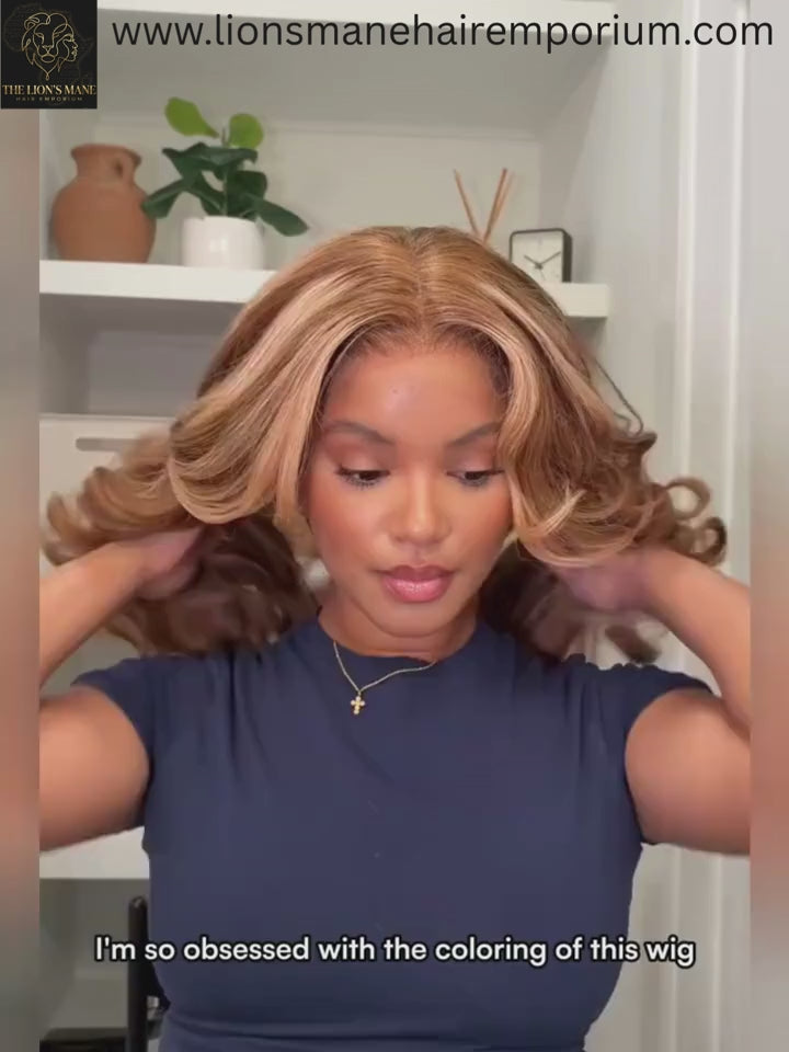 “Opulent Waves” –  28" HD Lace Body Wave Wig (honey-gold)